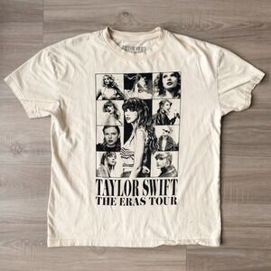 Taylor Swift Eras Tour Graphic Tee Concert Shirt Beige Band Tee Women's XS